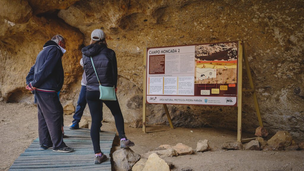 Visiting the caves in Piedra Parada where the Tehuelches lived seasonally 