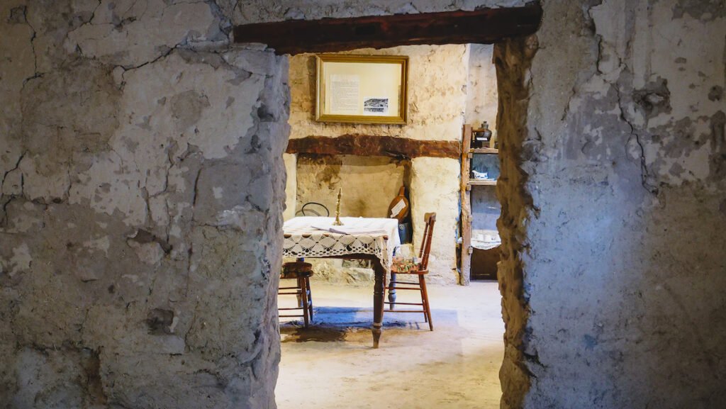 Inside the first house in Gaiman built by Welsh immigrants.