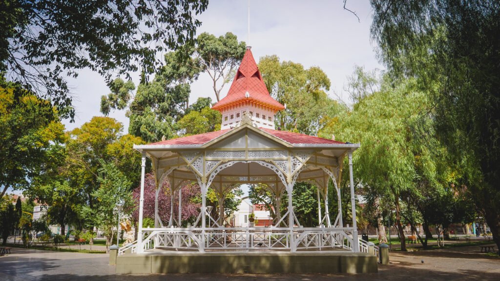 The pavilion at Plaza Independencia or Independence Square in Trelew.