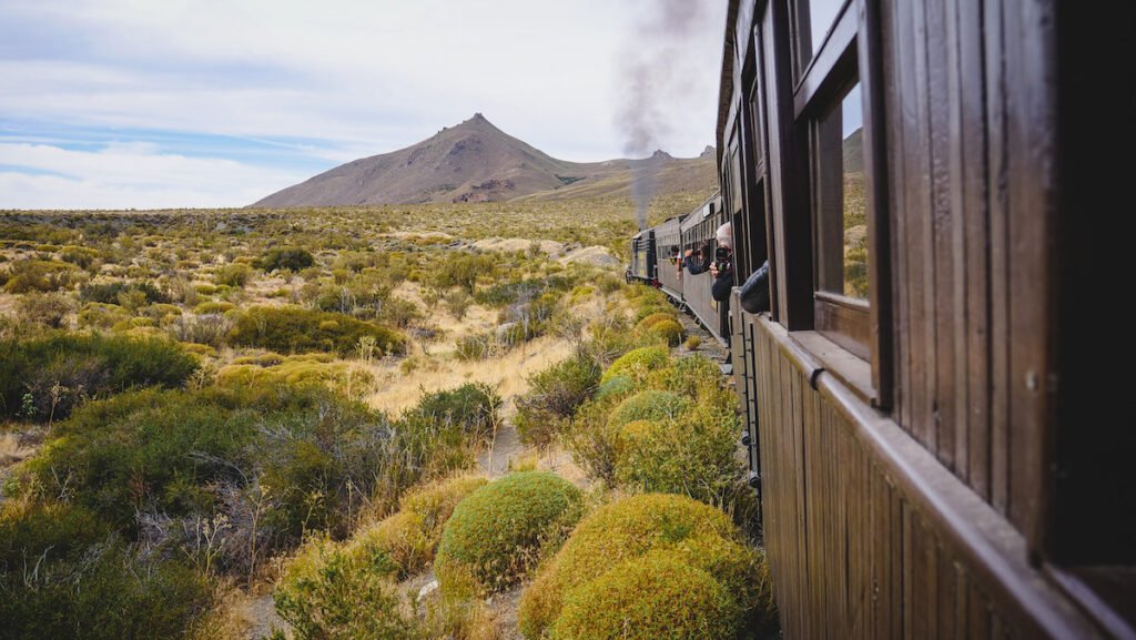 Views from Esquel to Nahuel Pan aboard the Old Patagonian Express.