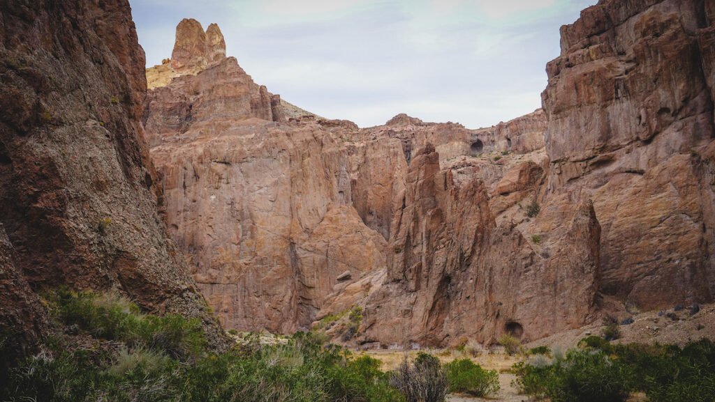 Views while hiking the Vulture's Canyon next to Piedra Parada in Chubut, Argentina 