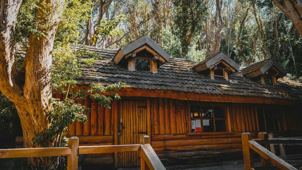 The Arrayanes Forest Tea House is set in a log cabin 