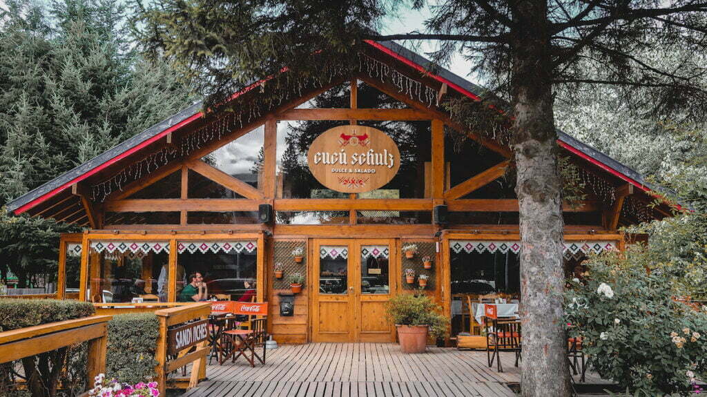 The Cucu Schulz cafe is shaped like a cuckoo clock and is a great places to eat in Villa La Angostura 