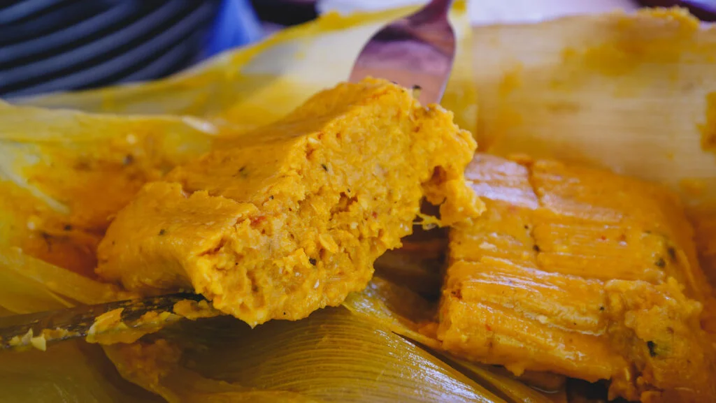 Eating humitas in Amaicha del Valle, Tucuman Eating humitas in Amaicha del Valle, Tucuman
