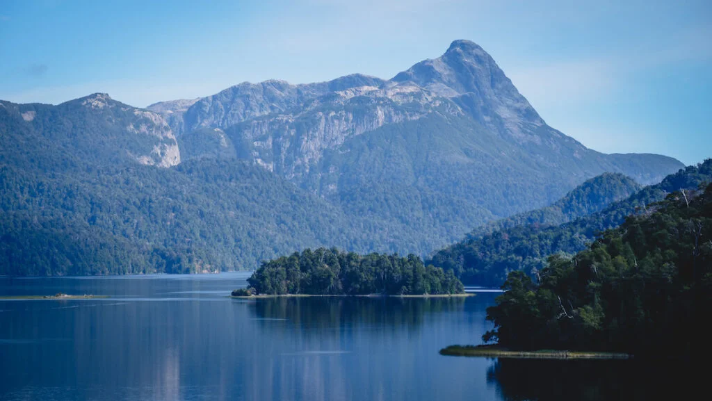 Mountain and lake views on the Road of the Seven Lakes which begins in Villa La Angostura