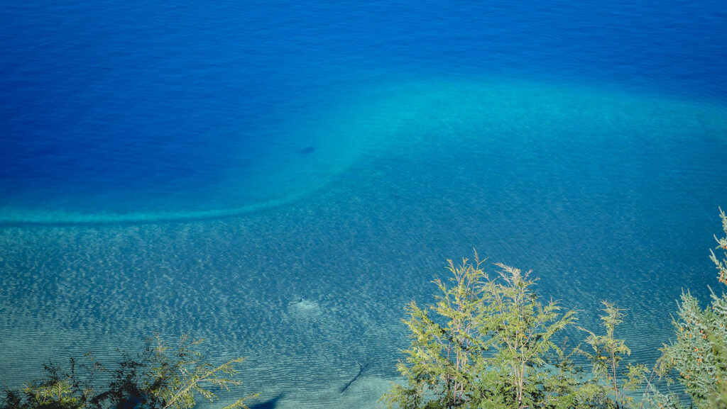 The turquoise waters of Nahuel Huapi Lake on the 7 Lakes Road 