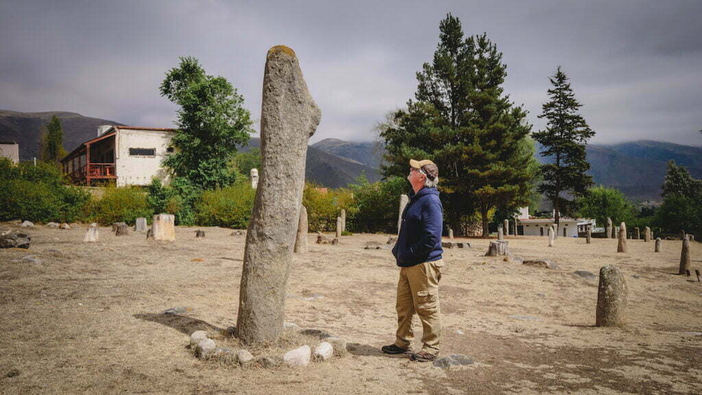 Standing rock shaped like a llama at Los Menhires in Tucuman, Argentina 