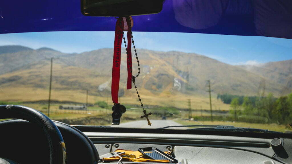 Driving to the Quilmes Ruins on our visit to Tucuman, Argentina 