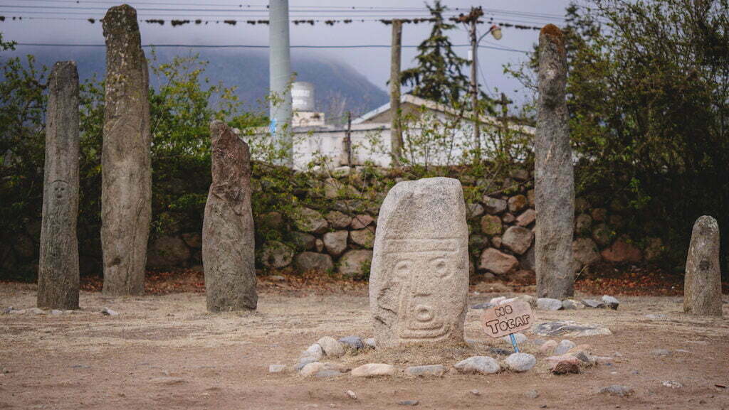 Group of standing rocks at Los Menhires in Tucuman, Argentina 