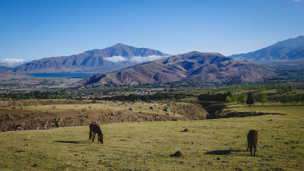 Views of the Tafi del Valle and La Angostura Lake in Tucuman, Argentina 