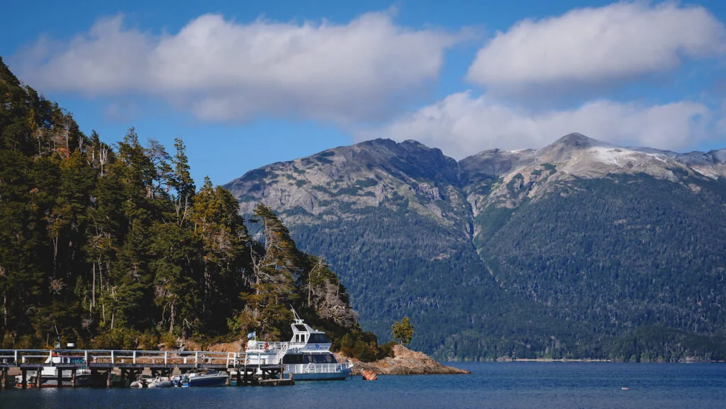 Villa La Angostura lake and mountain views in Patagonia, Argentina