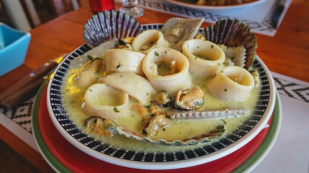 Seafood at La Covacha in Puerto Piramides on Peninsula Valdes, Argentina 