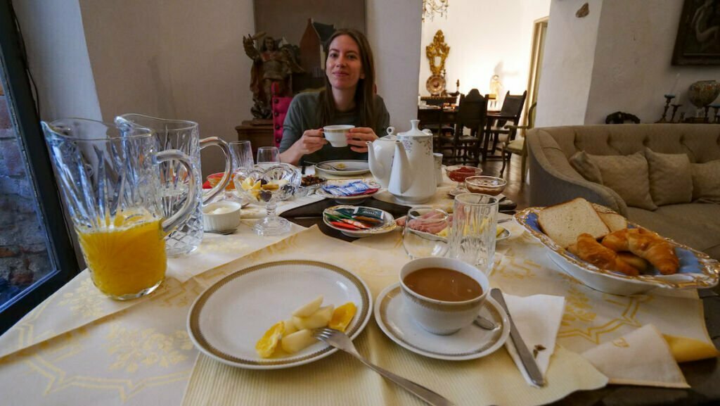 Breakfast at Hotel Virreinato in Cordoba's Jesuit Quarter, Argentina 