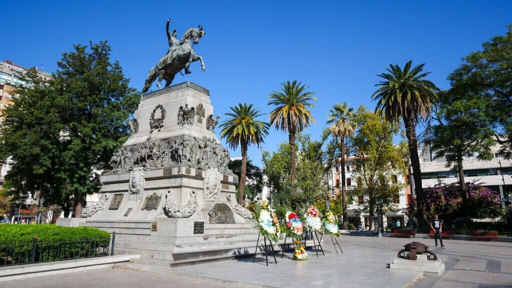 Plaza San Martin in Cordoba pays homage to Jose de San Martin who liberated Argentina