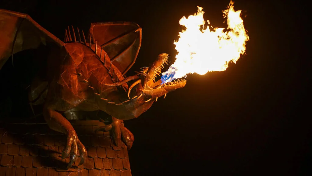 Welsh fire-breathing dragon in the town if Trevelin, Argentina