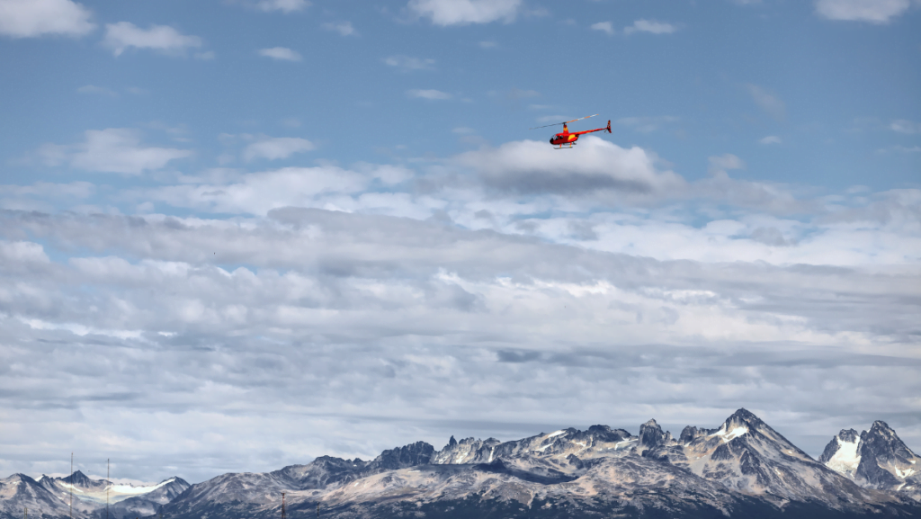 Scenic helicopter flight over Ushuaia and the Andes Mountains. 