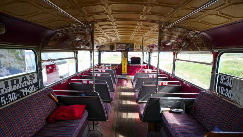 Inside the Ushuaia double decker bus tour 