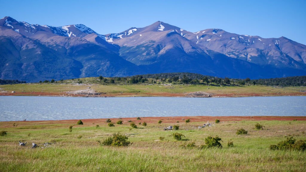 Views of the milky waters of Lago Argentino at Estancia Nibepo Aike