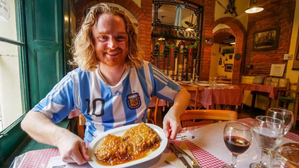 Pork and caramelized onions at Almacen de Ramos Generales in San Antonio de Areco 