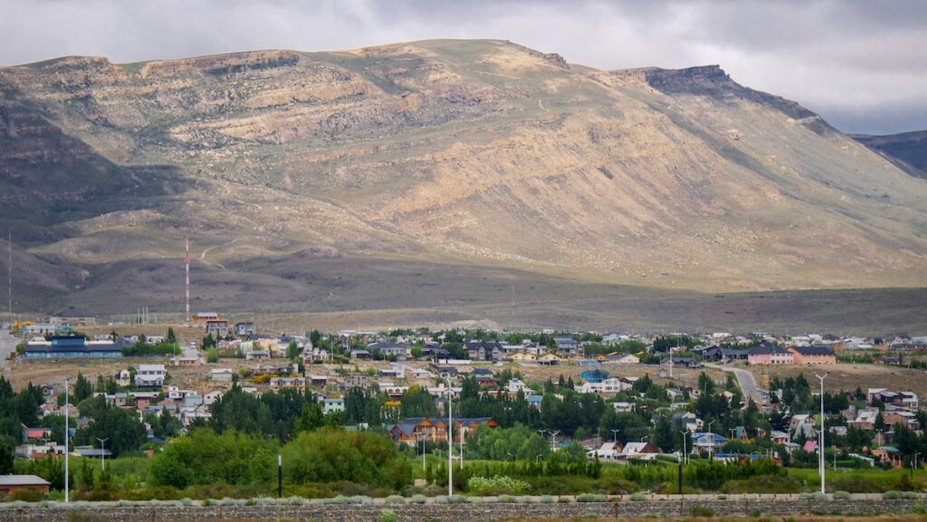 Views of El Calafate Balconies or Balcones de Calafate as seen from the town. 