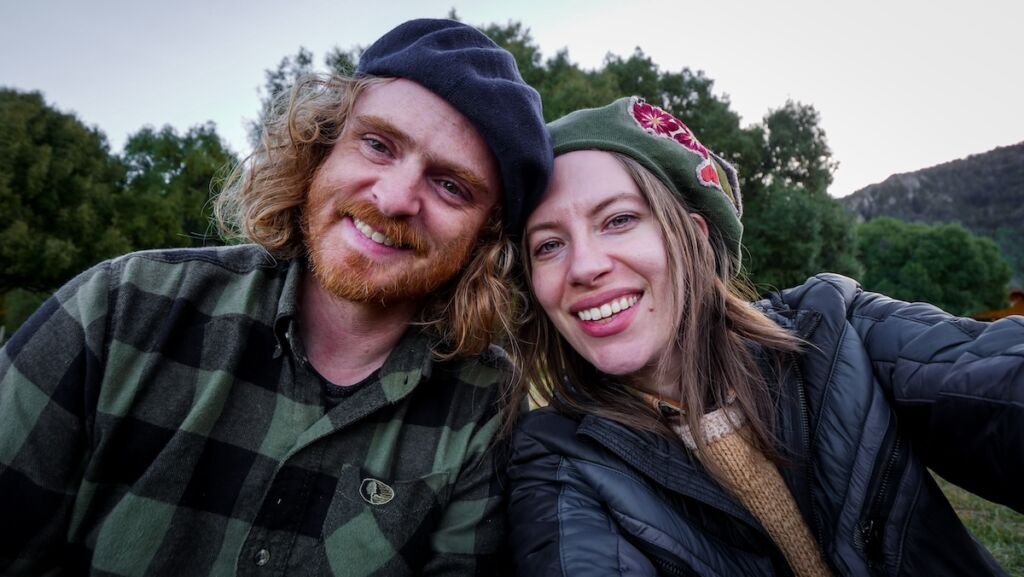 Samuel and Audrey wearing the traditional gaucho hat known as a boina
