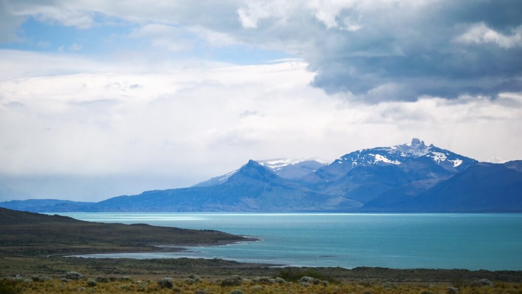 Views of the shores of Lago Argentino on a drive from El Calafate