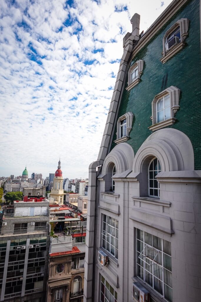 Buenos Aires views from the outdoor terrace at Barolo Palace 