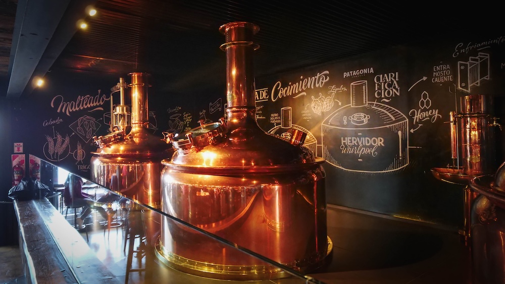 Bariloche breweries and beer - brewing pots at Cerveza Patagonia 