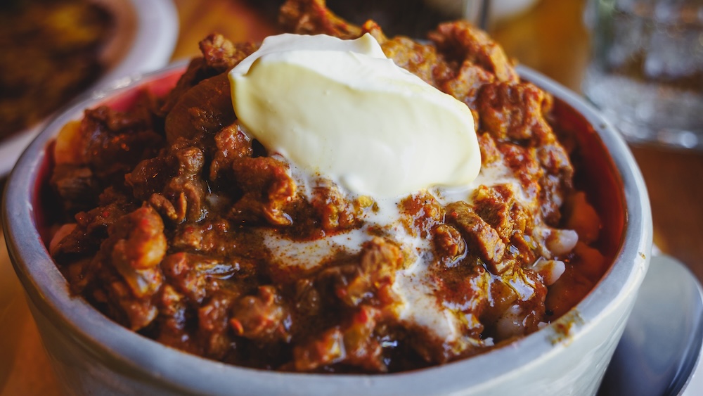 Goulash and Spaetzle at Aire Sur in Colonia Suiza, Argentina 