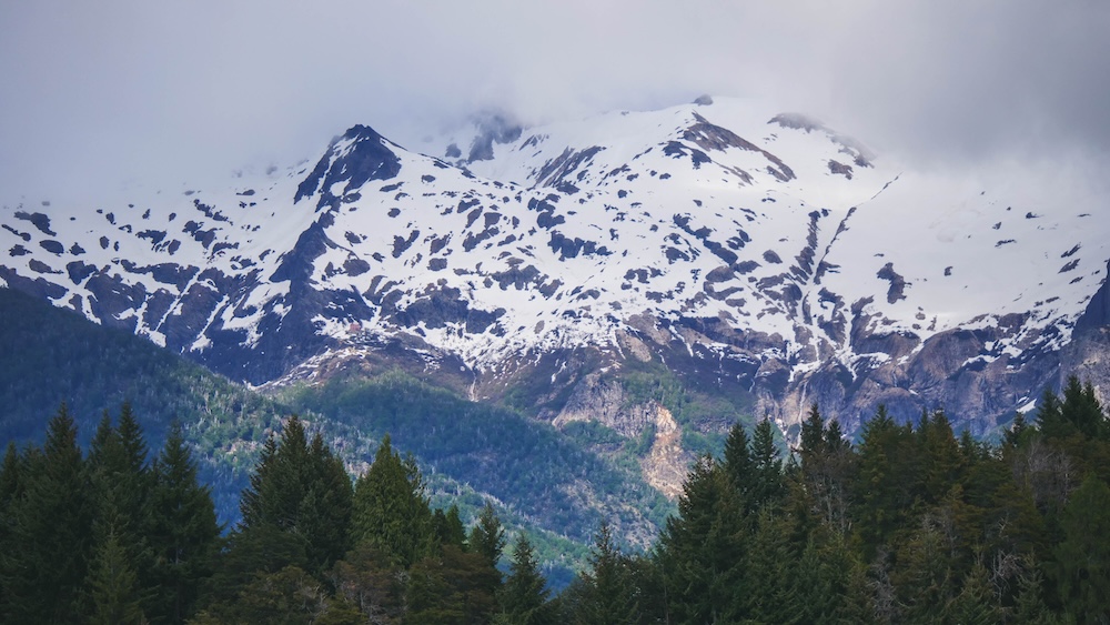 Snow covered mountains in Bariloche, Argentina 