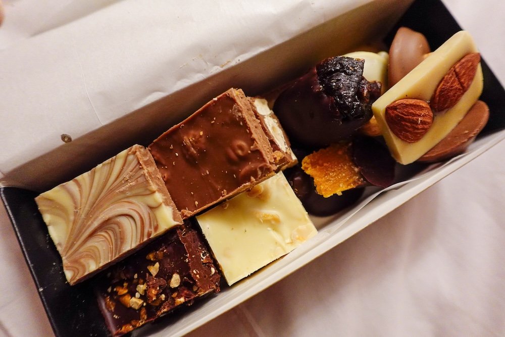 Box of artisanal chocolates
