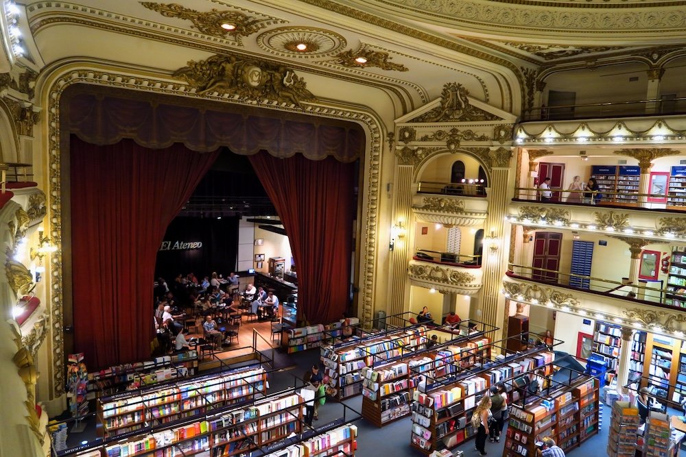 El Ateneo Grand Splendid is located in the neighbourhood of Recoleta and is one of the most famous book stores in Buenos Aires