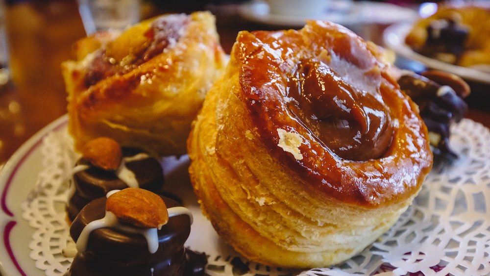 Pastries with dulce de leche, locally known as facturas in Argentina