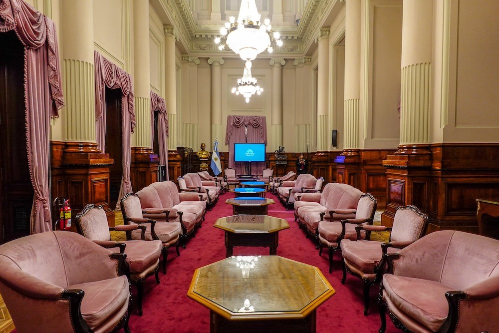 Salon Rosa or the Pink Room features soft rose tones and its where women used to meet to advance the political rights of women and children.
