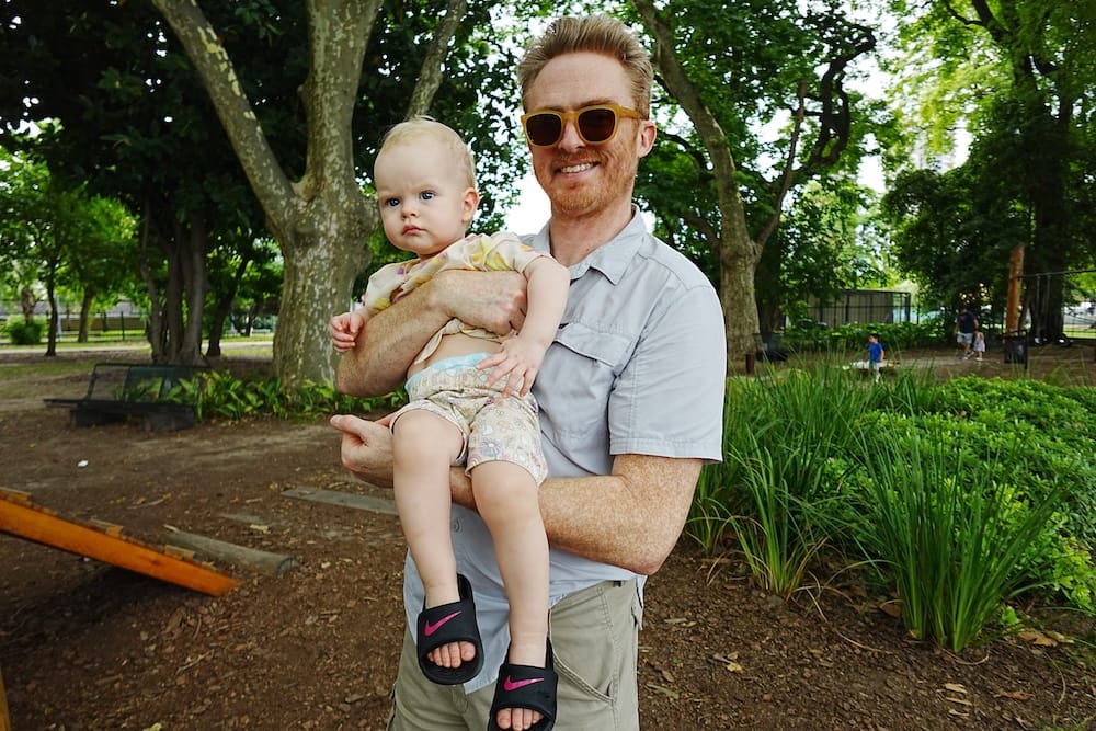 Father and daughter enjoying the playground at the Museum of Imagination and Play in Puerto Madero, Buenos Aires
