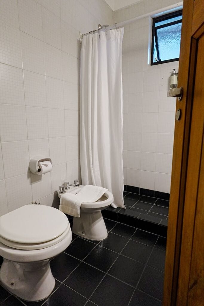Bathroom, bidet and shower in our guest room