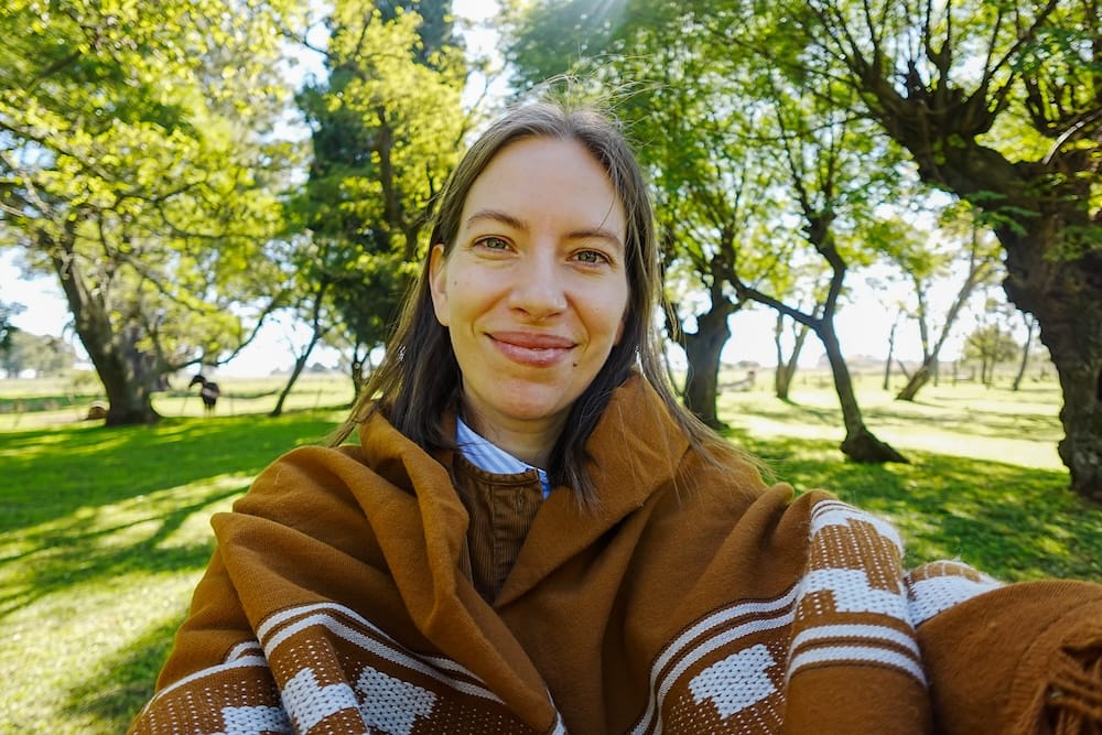 Audrey visiting Estancia La Tomasa, a working cattle ranch in Cachari, Buenos Aires Province.