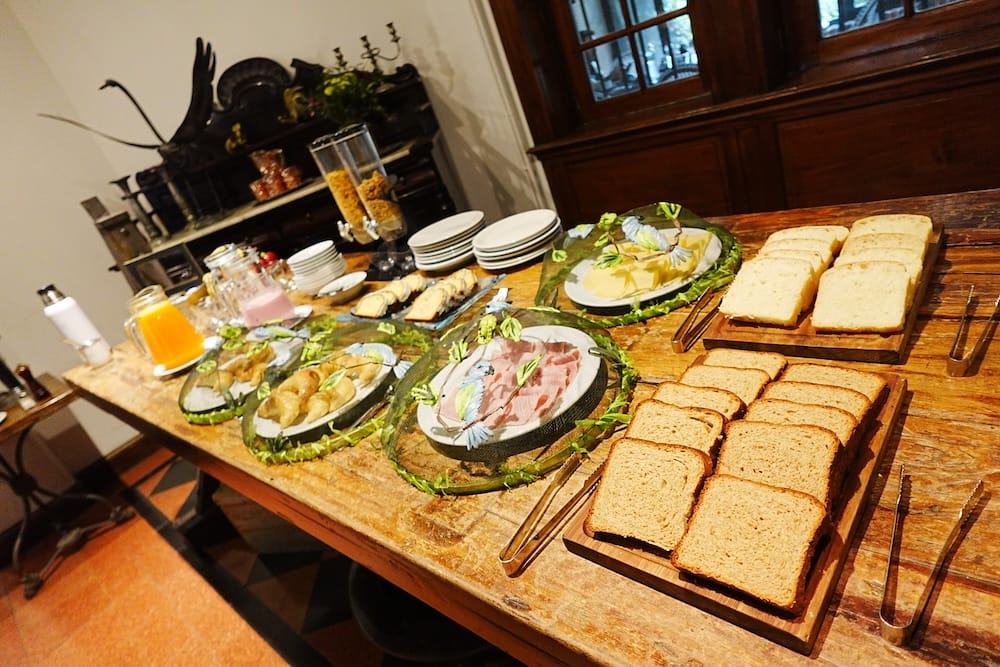 Buffet breakfast at Estancia Villa Maria.