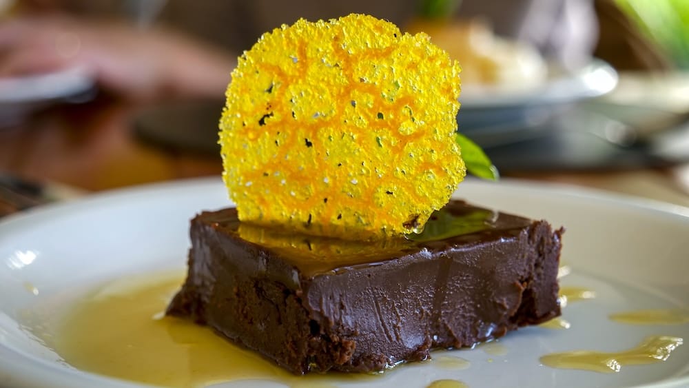 Chocolate marquise for dessert.