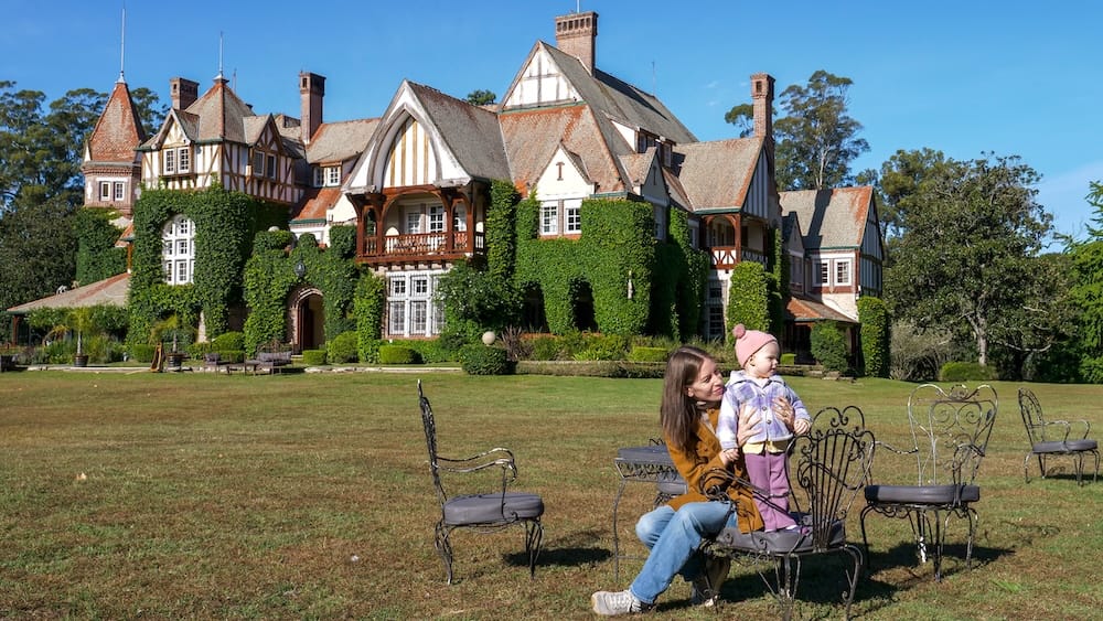 Audrey and Aurelia enjoying the grounds during our visit to Estancia Villa Maria in Buenos Aires Province, Argentina.