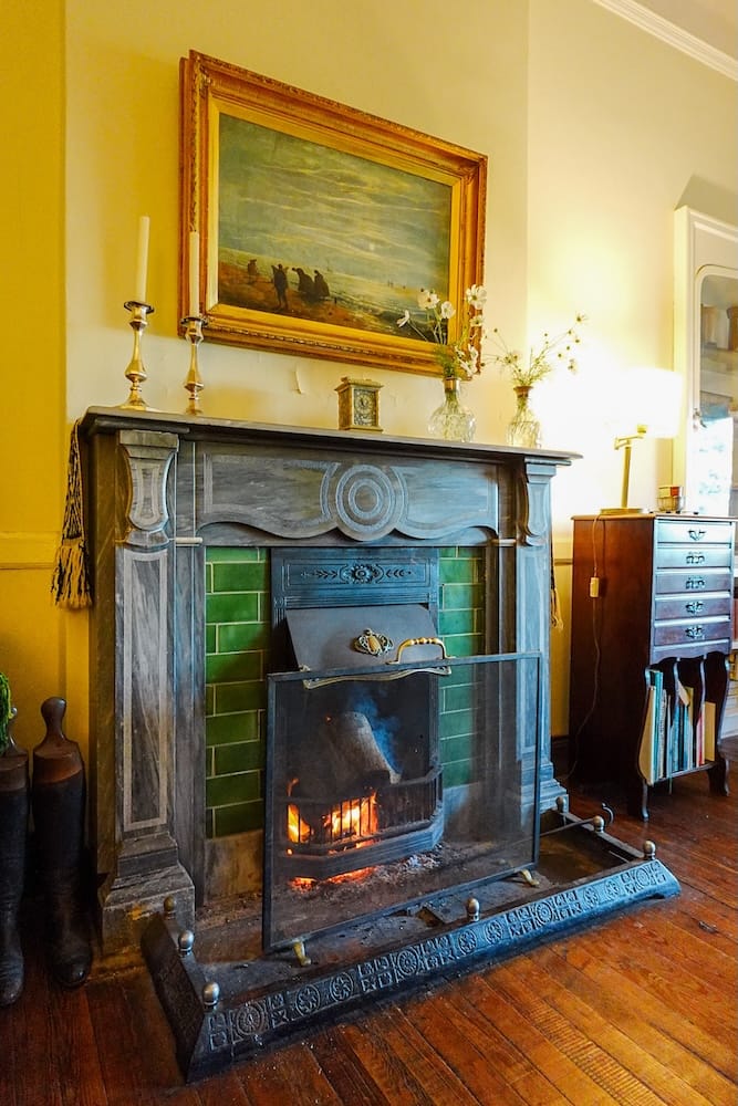 A roaring fire in the estancia's living rooms.