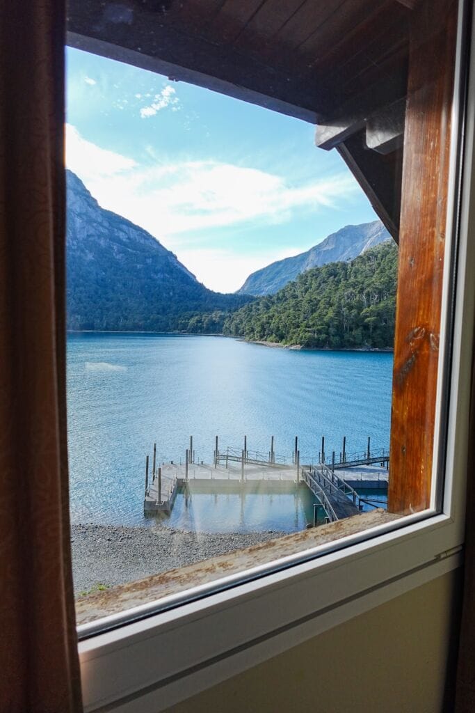 Bedroom view of Puerto Blest and Lake Nahuel Huapi.