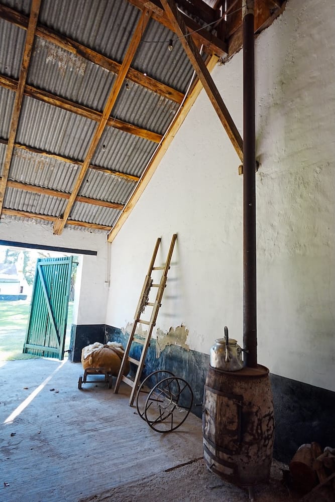 Inside one of the historic buildings turned event space at Estancia La Tomasa.