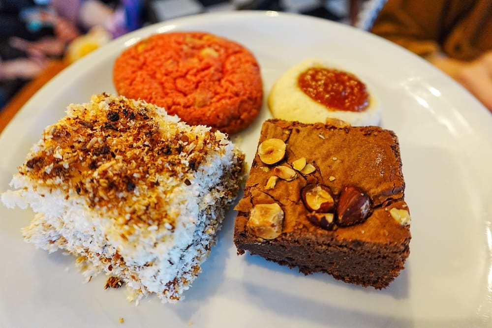 Plate of baked goods for merienda at the estancia.
