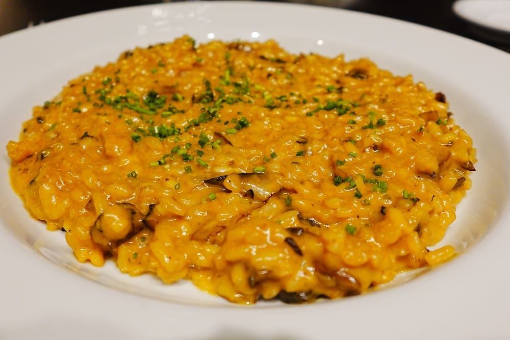 Creamy mushroom risotto for dinner at the estancia.