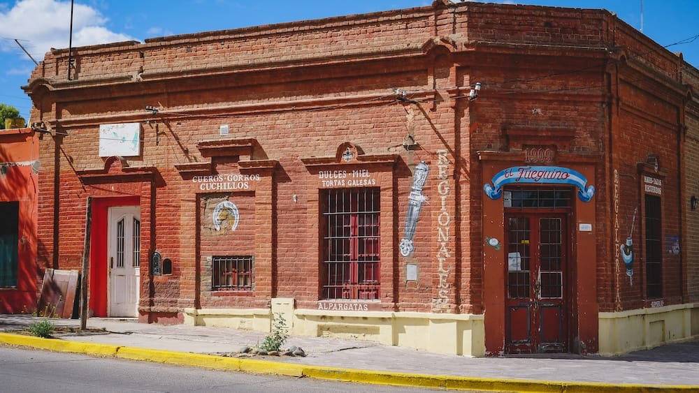 Red brick building in Gaiman, Chubut.