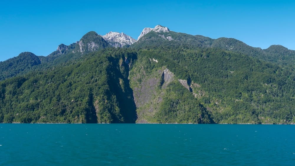 Lago Todos los Santos also known as All Saints lake can be crossed by boat from Peulla to Petrohue, Chile.