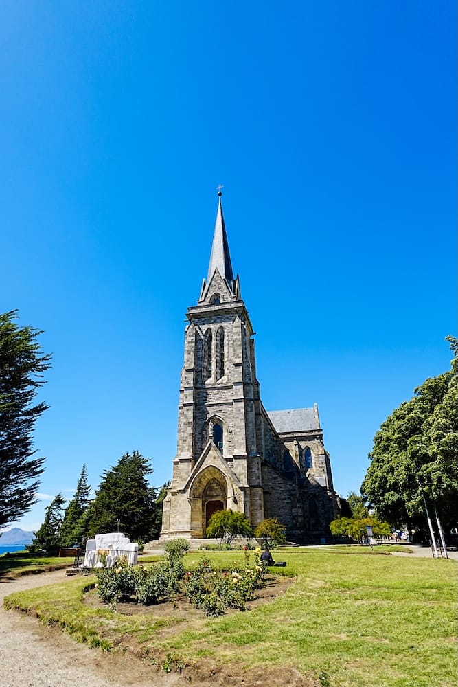 Bariloche Cathedral is a stone cathedral built of snow that overlooks Lake Nahuel Huapi.