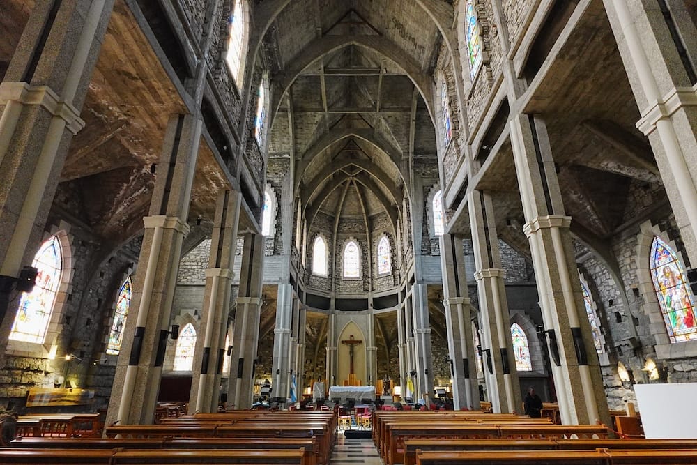The nave of Bariloche Cathedral looking towards the alter.